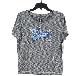 NFL Tennessee Titans T-Shirt Crew Neck Short Sleeve Top Heather Gray Women M NWT